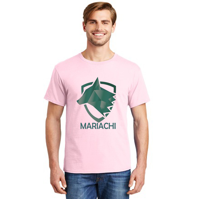 men t shirt pink  casual design wolf logo