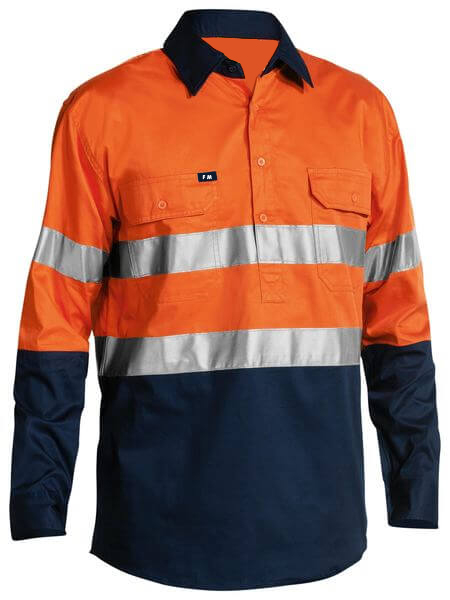 Hi Vis Closed Front Cool Light weight Shirt Long Sleeve