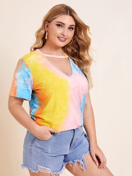 multicolor colorful  women T shirt